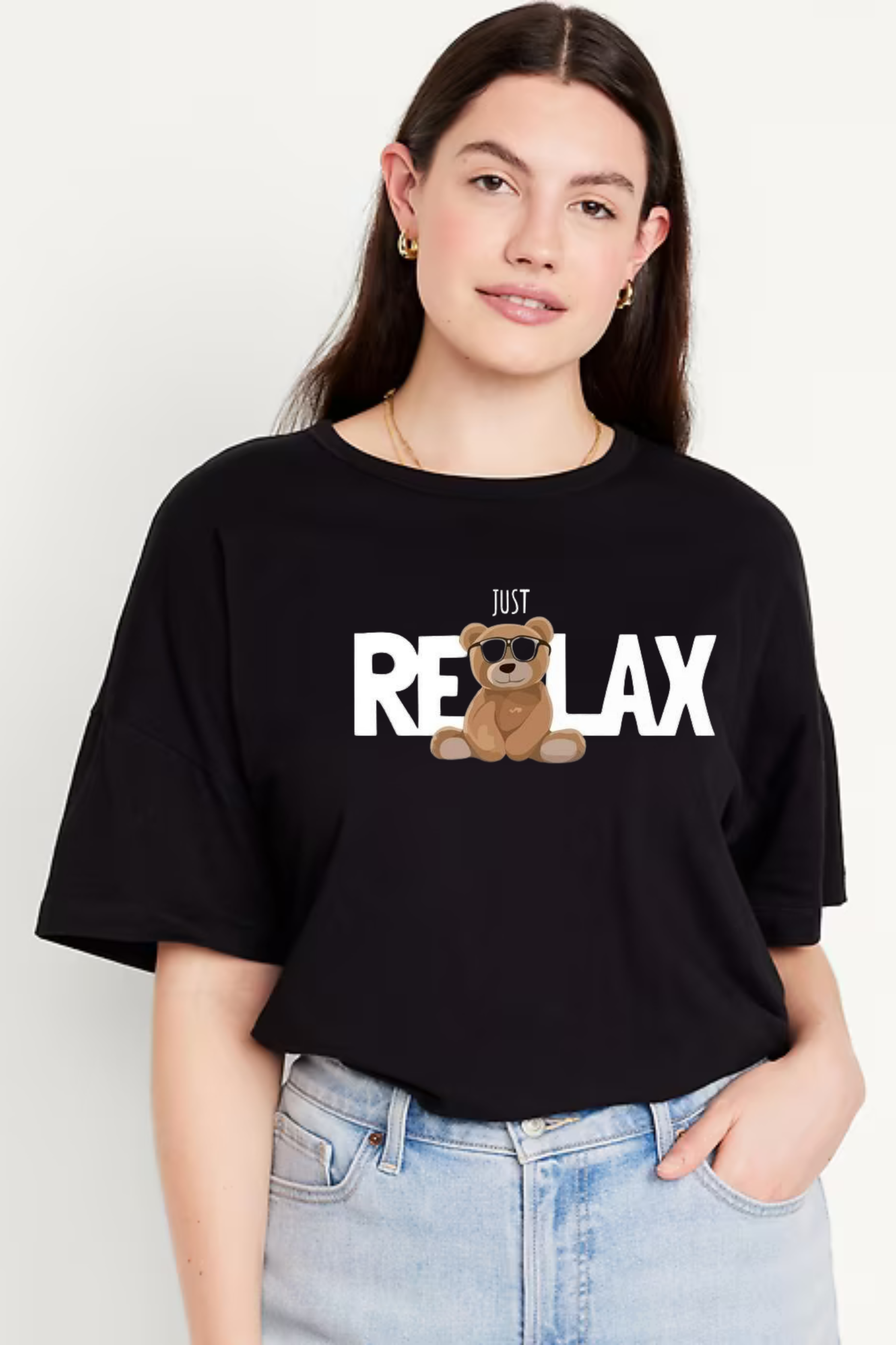 Relax Graphic Printed Classic Oversized T-shirt For Women [240GSM]