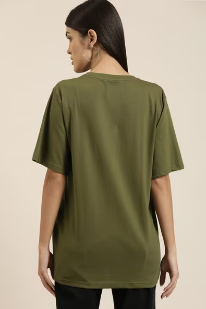 Solid Oversized Classic T-shirt for Women[240GSM]