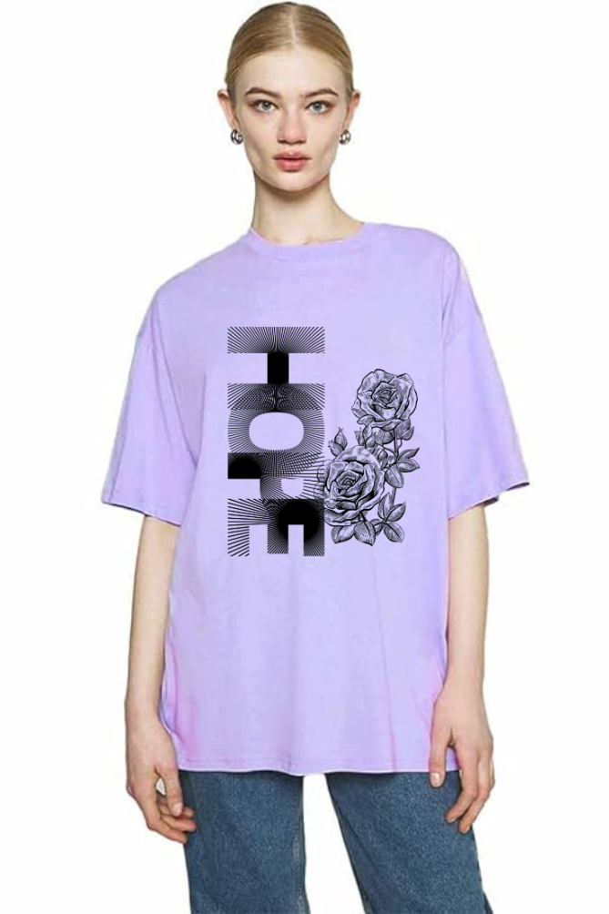 Hope Graphic Printed Classic Oversized T-shirt for Women [240GSM]