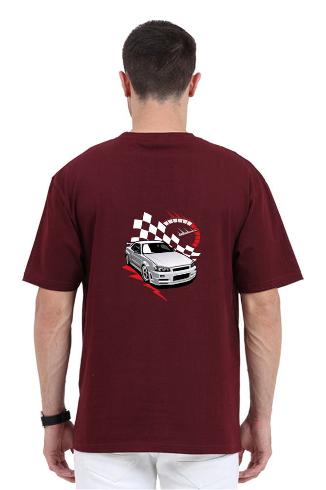 Speed Car Graphic Printed Classic Oversized T-shirt for Men [240gsm]