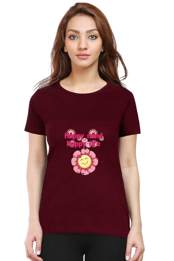 Happy Mind Printed T-shirt for Women