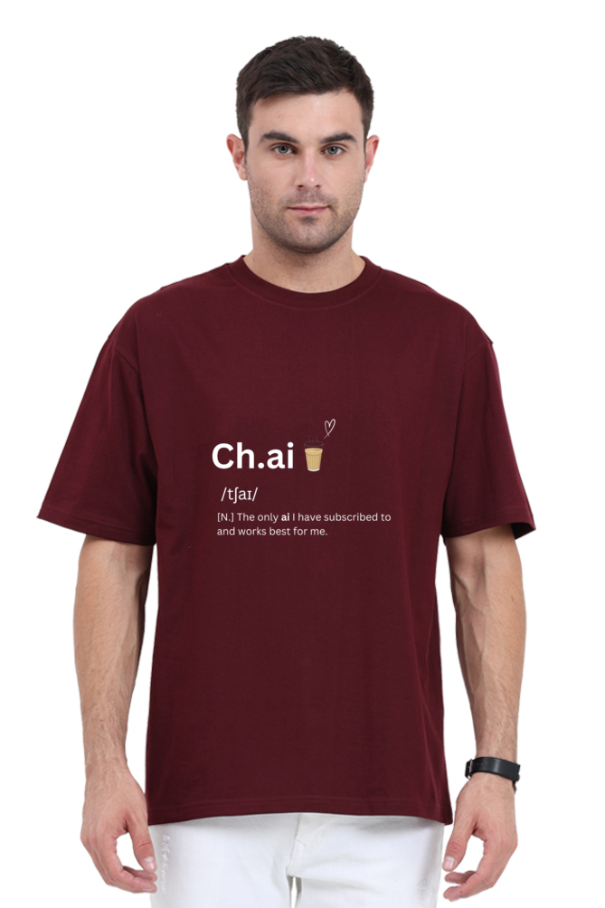 Chai Graphic Printed Classic Oversized T-shirt for Men [240GSM]