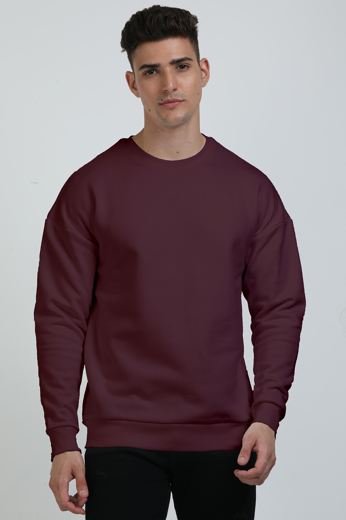 Unisex Oversized Plain Sweatshirts (Men & Women ) [ Heavyweight 400 GSM ]