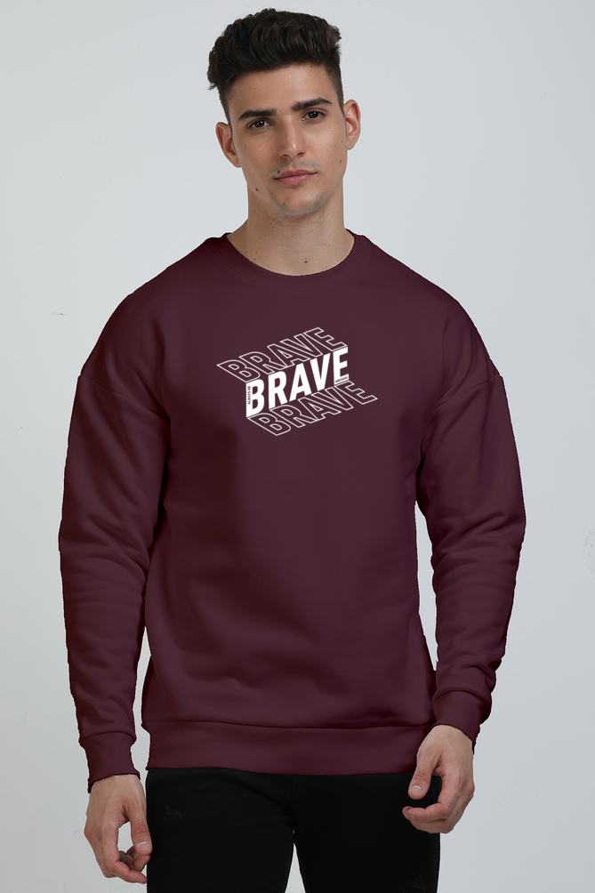 Brave Graphic Printed Oversized Sweatshirts For Men [ Heavyweight 400 GSM ]