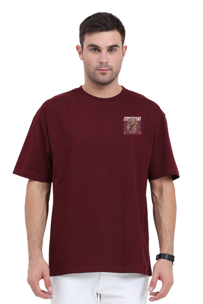 Streetwear Bear Front And Back Graphic Printed Classic Oversized T-shirt for Men [240GSM]