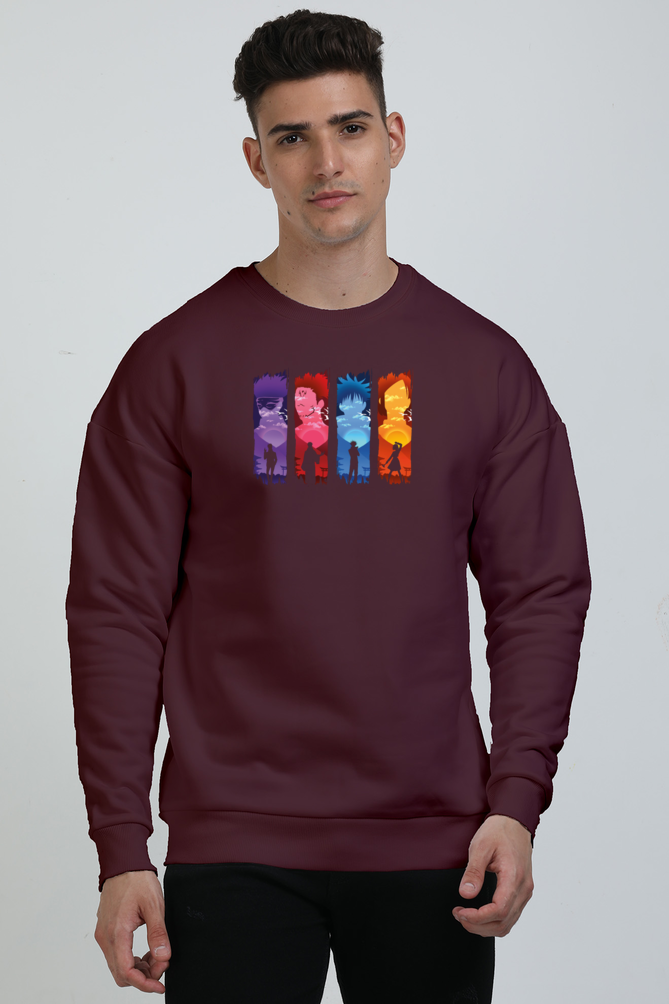 Anime Graphic Printed Oversized Sweatshirts For Men [ Heavyweight 400 GSM ]
