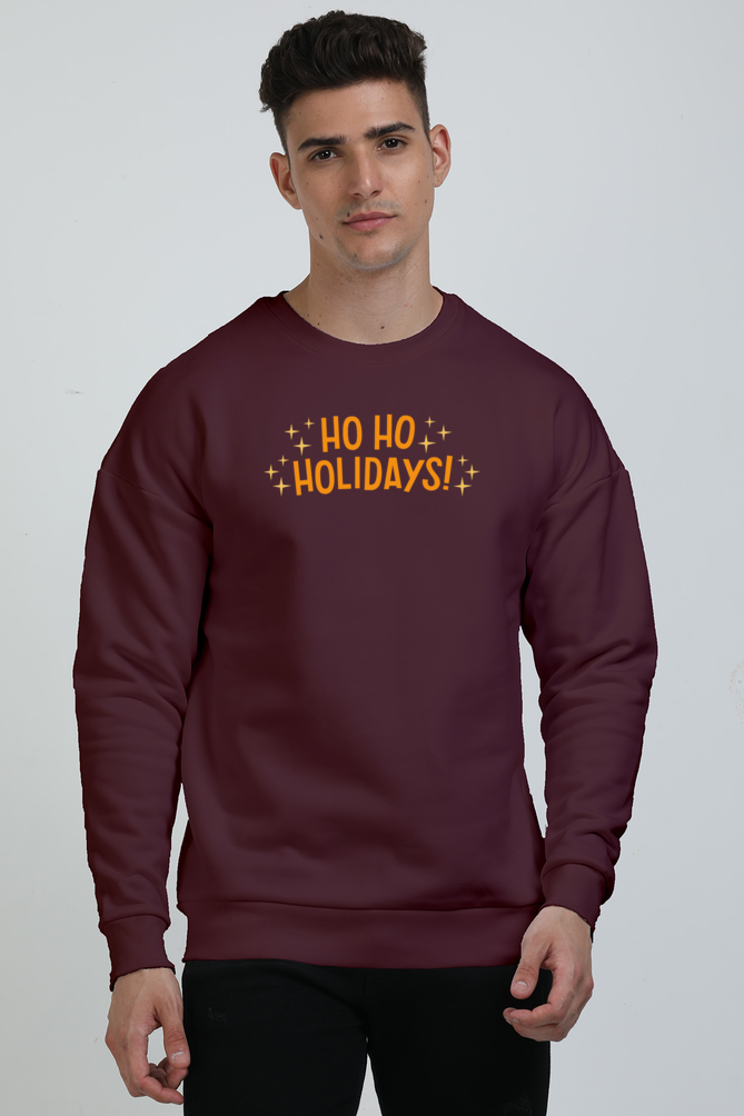 Holidays Graphic Printed Oversized Sweatshirts For Men [ Heavyweight 400 GSM ]