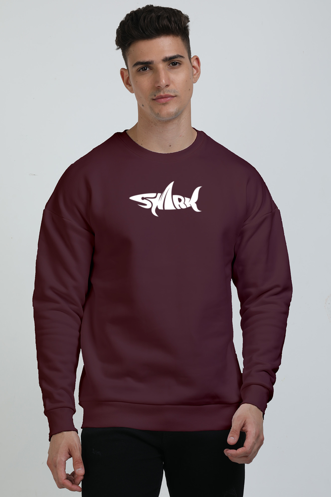 Shark Graphic Printed Oversized Sweatshirts For Men  [ Heavyweight 400 GSM ]