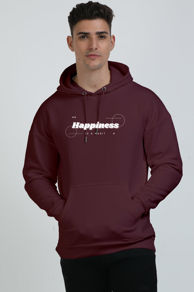Happiness Oversized Graphic Printed Hoodie For Men [Heavyweight 400 GSM ]