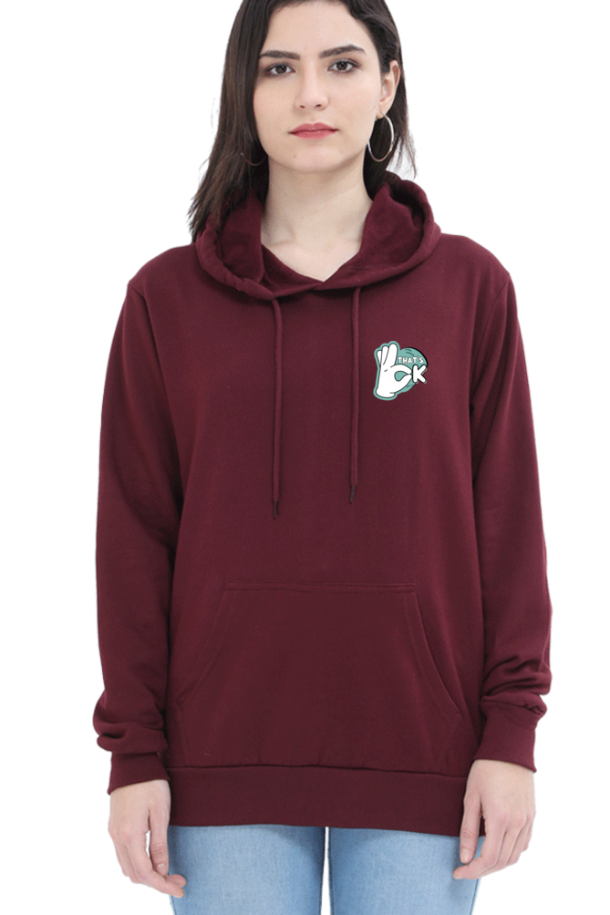 Thats Ohk Hoodie Graphic Printed  For Women [Light Weighted 300 GSM ]