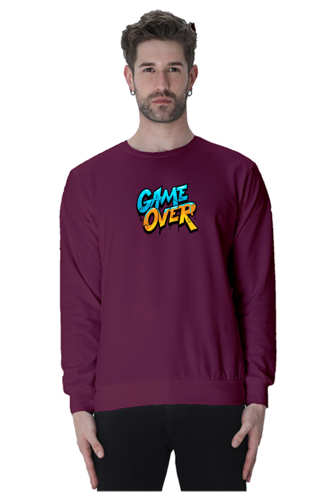 Game Over Graphic Printed Sweatshirt For Men [Light Weighted 300 GSM ]