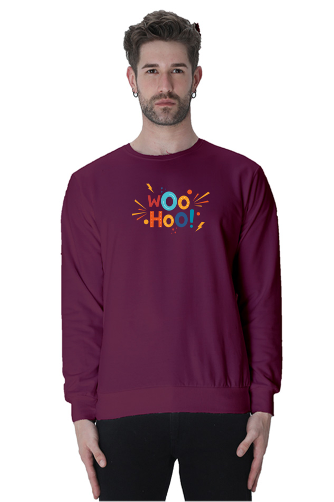 woohoo Graphic Printed Sweatshirt For Men [Light Weighted 300 GSM ]