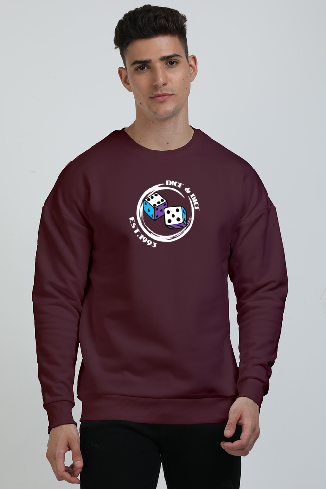 Dice Graphic Printed Oversized Sweatshirts For Men [ Heavyweight 400 GSM ]