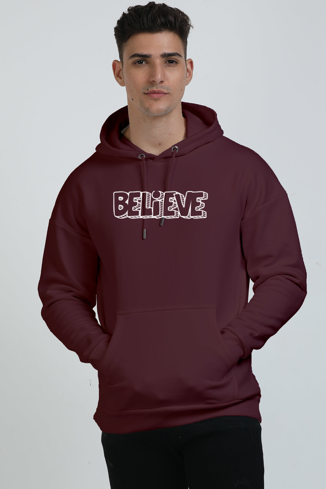 Believe Oversized Graphic Printed Hoodie For Men [Heavyweight 400 GSM ]