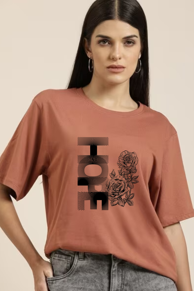 Hope Graphic Printed Classic Oversized T-shirt for Women [240GSM]