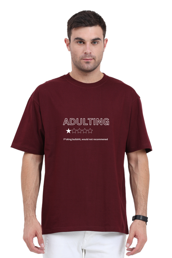 Adulting Graphic Classic Oversized T-shirt for men [240 GSM]