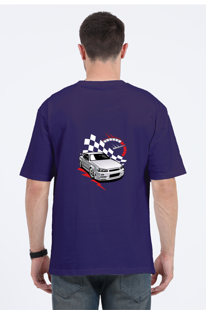 Speed Car Graphic Printed Classic Oversized T-shirt for Men [240gsm]