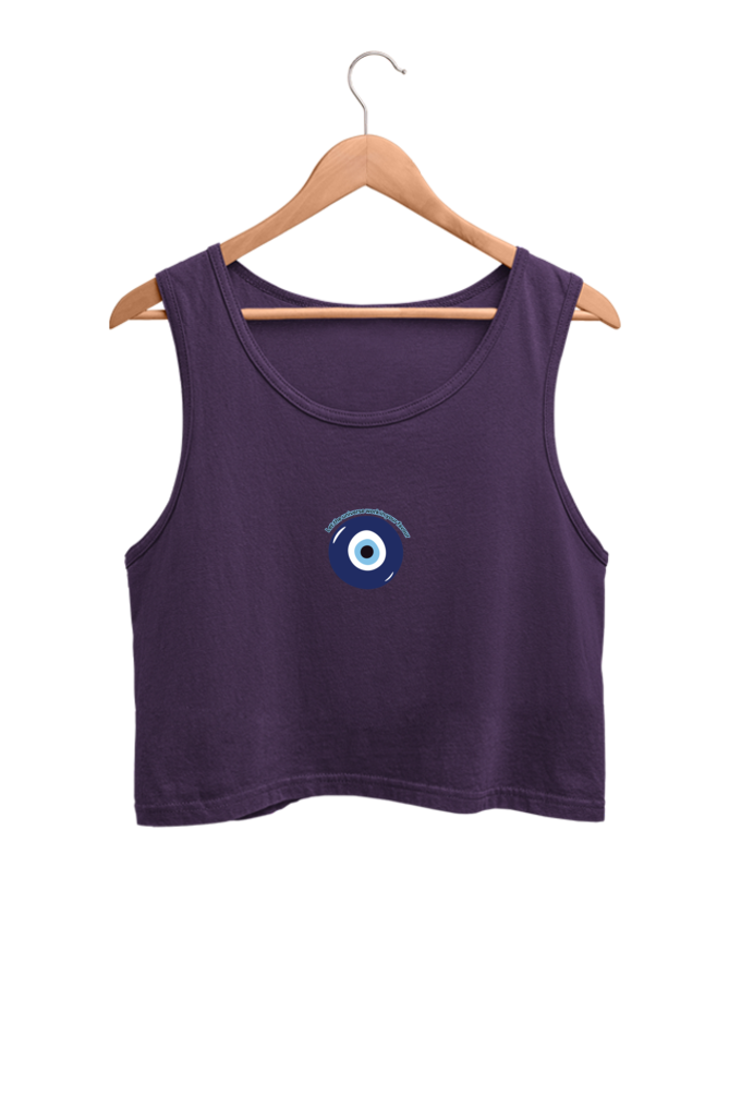 Evil Eye Printed Crop Tank Top For Women
