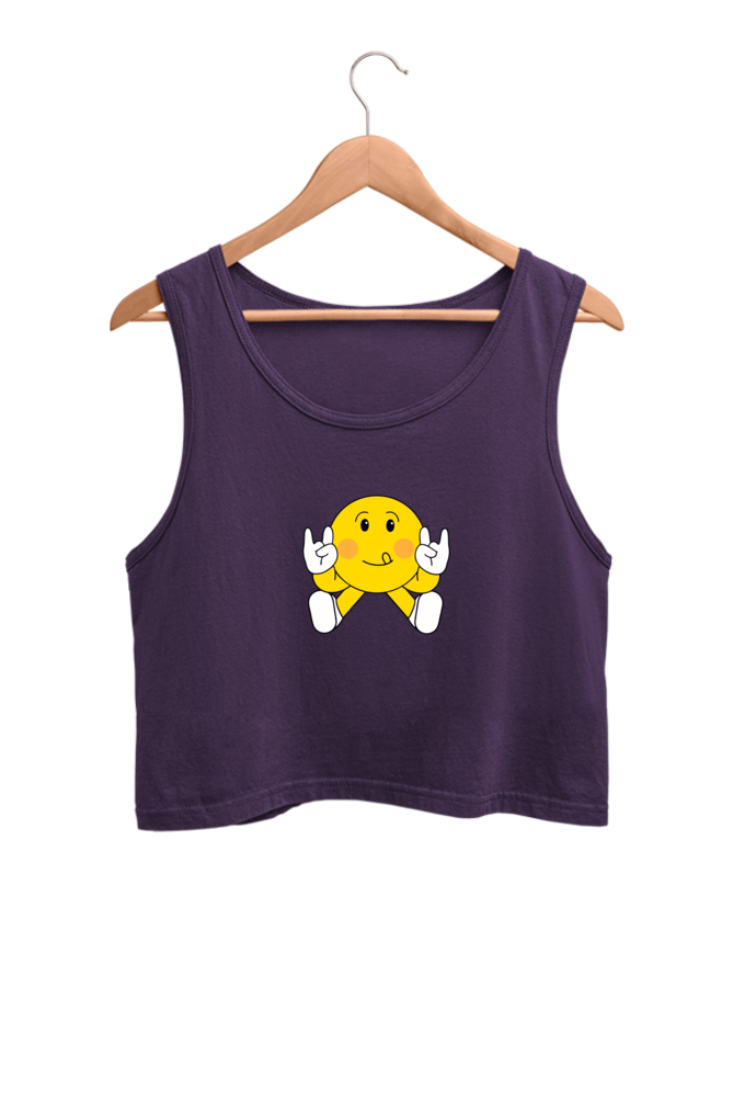 Chill Printed Crop Tank Top For Women