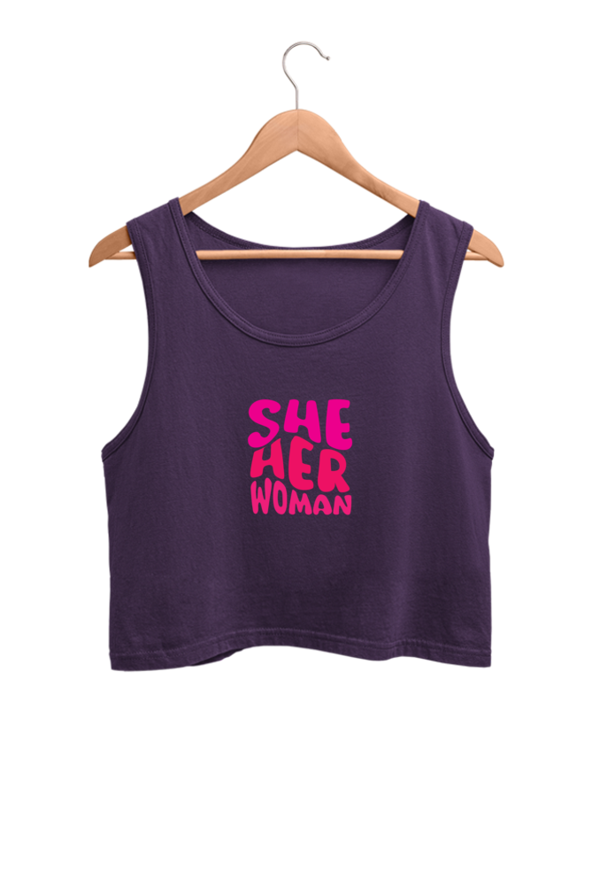 She Her Woman Printed Crop Tank Top For Women