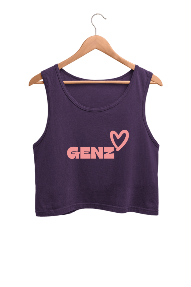 Genz Printed Crop Tank Top For Women