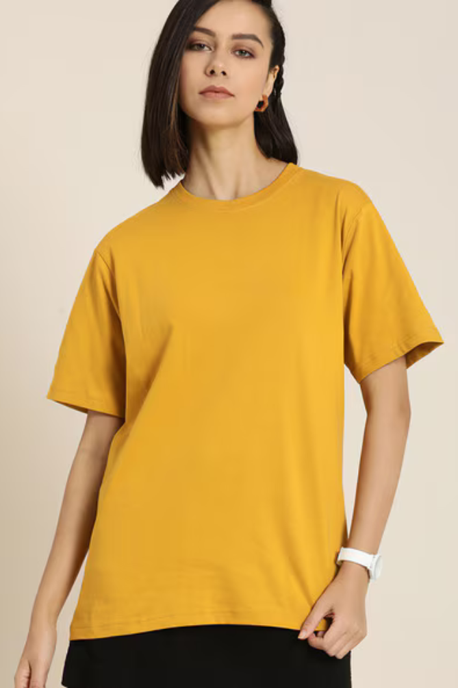 Solid Oversized Classic T-shirt for Women[240GSM]
