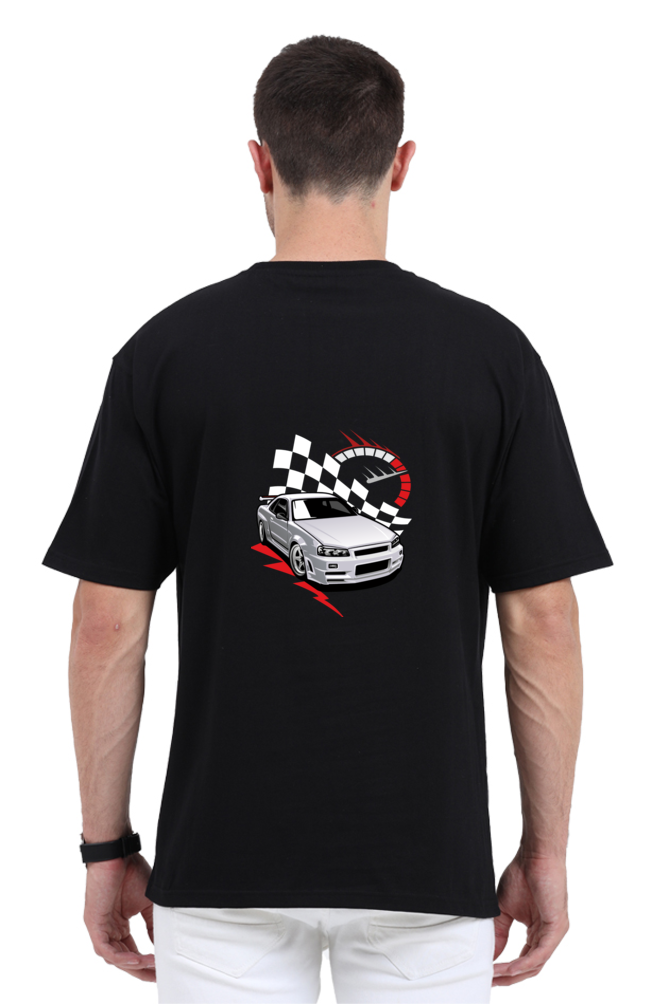 Speed Car Graphic Printed Classic Oversized T-shirt for Men [240gsm]