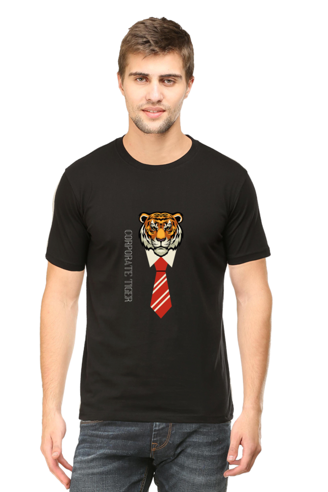 Corporate Tiger Printed T-shirt for Men
