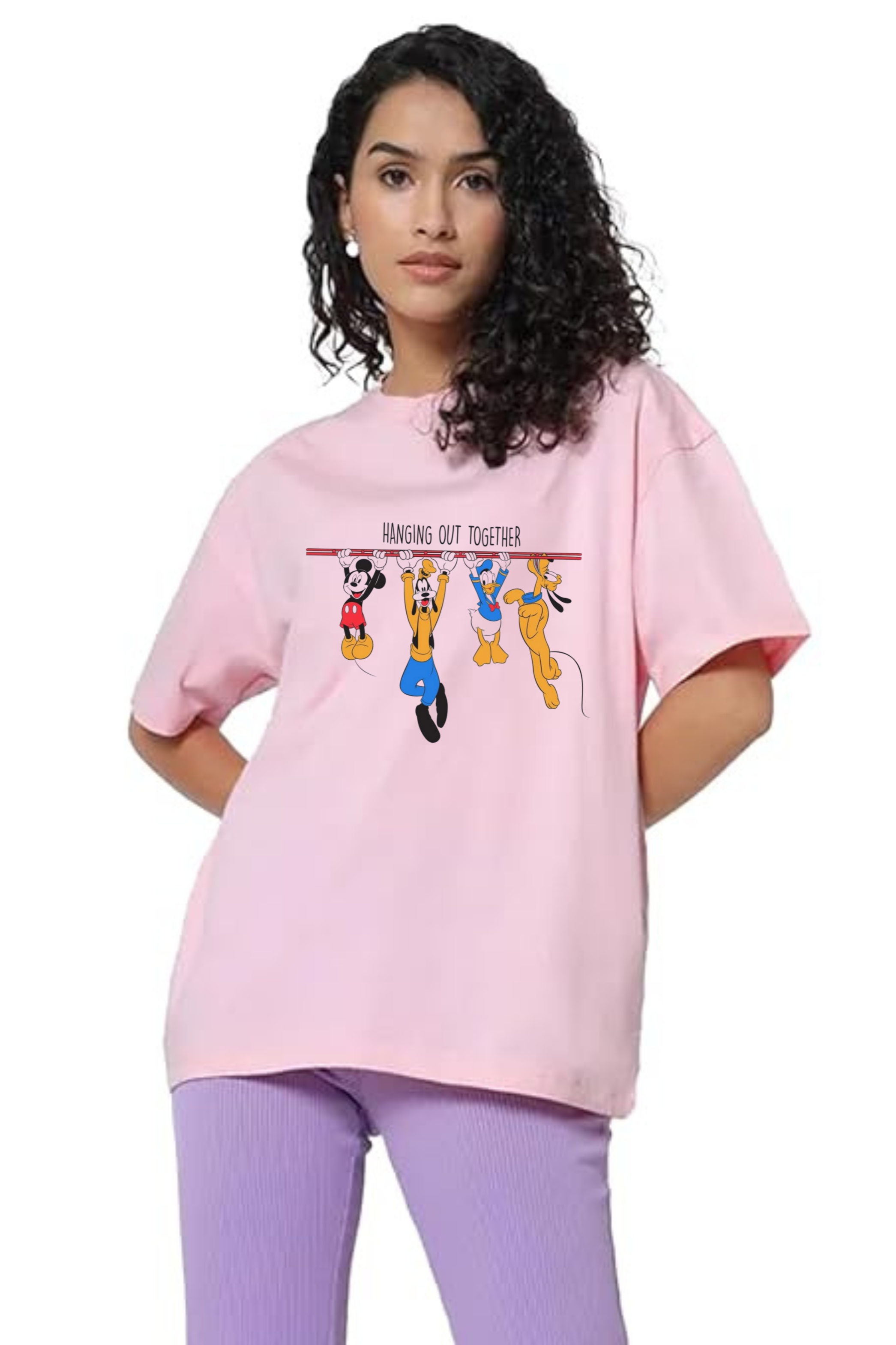 Disney Graphic Printed Classic Oversized T-shirt For Women 240GSM]