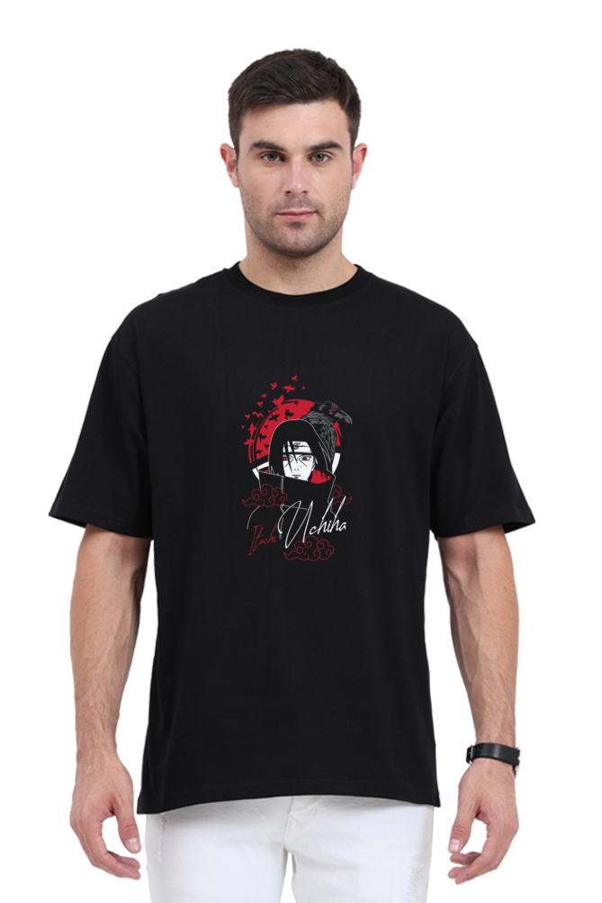 Itachi Anime Graphic Printed Classic Oversized T-shirt for Men [240GSM]