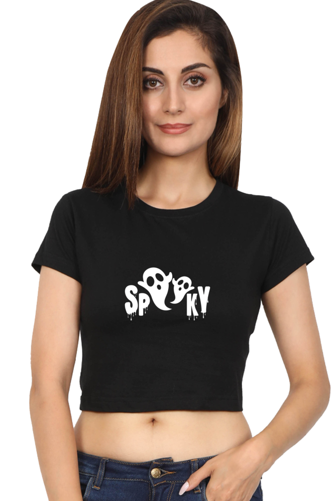 Spooky Printed Crop Top For Women