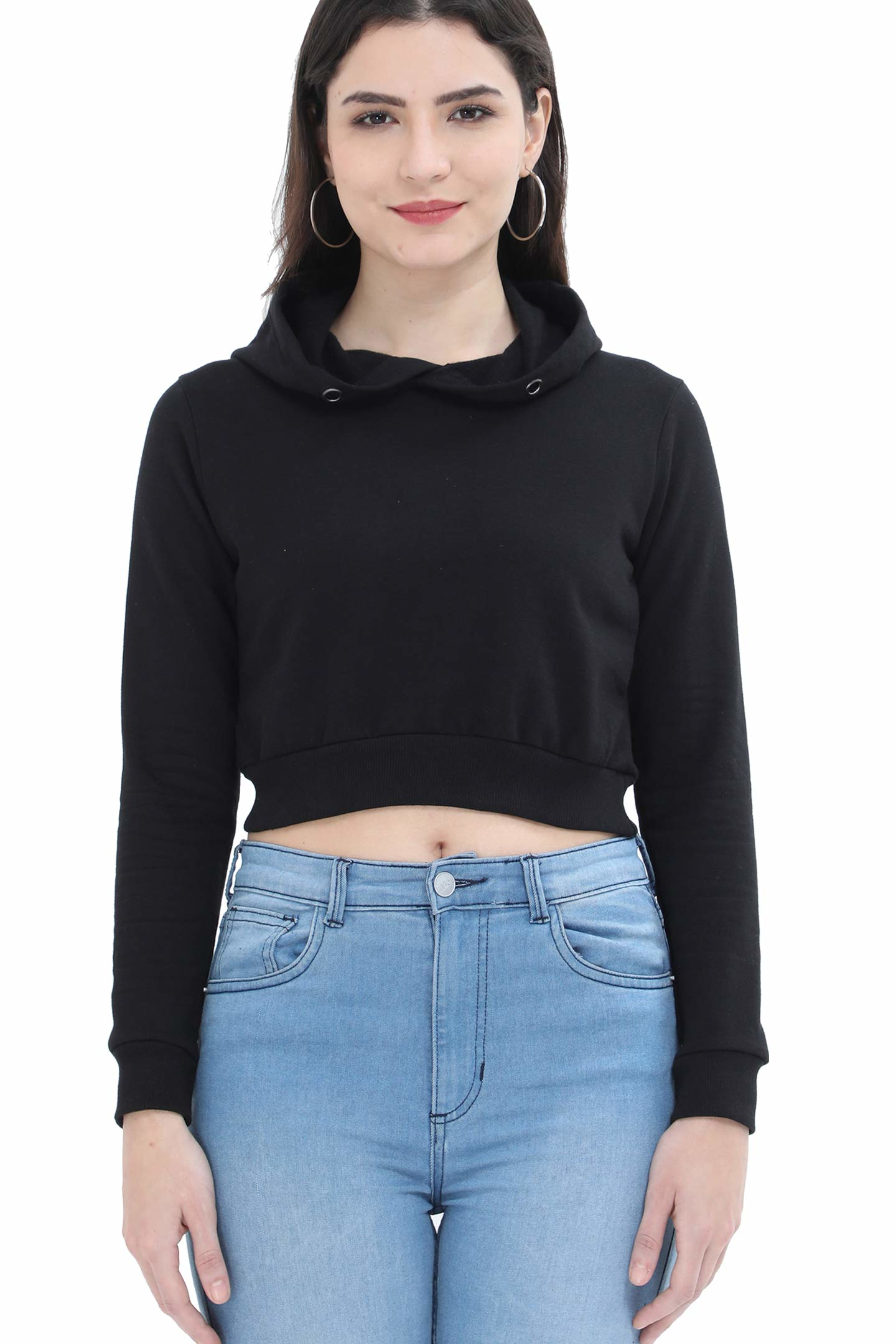 Plain Crop Hoodie For Women [ 320 GSM ]