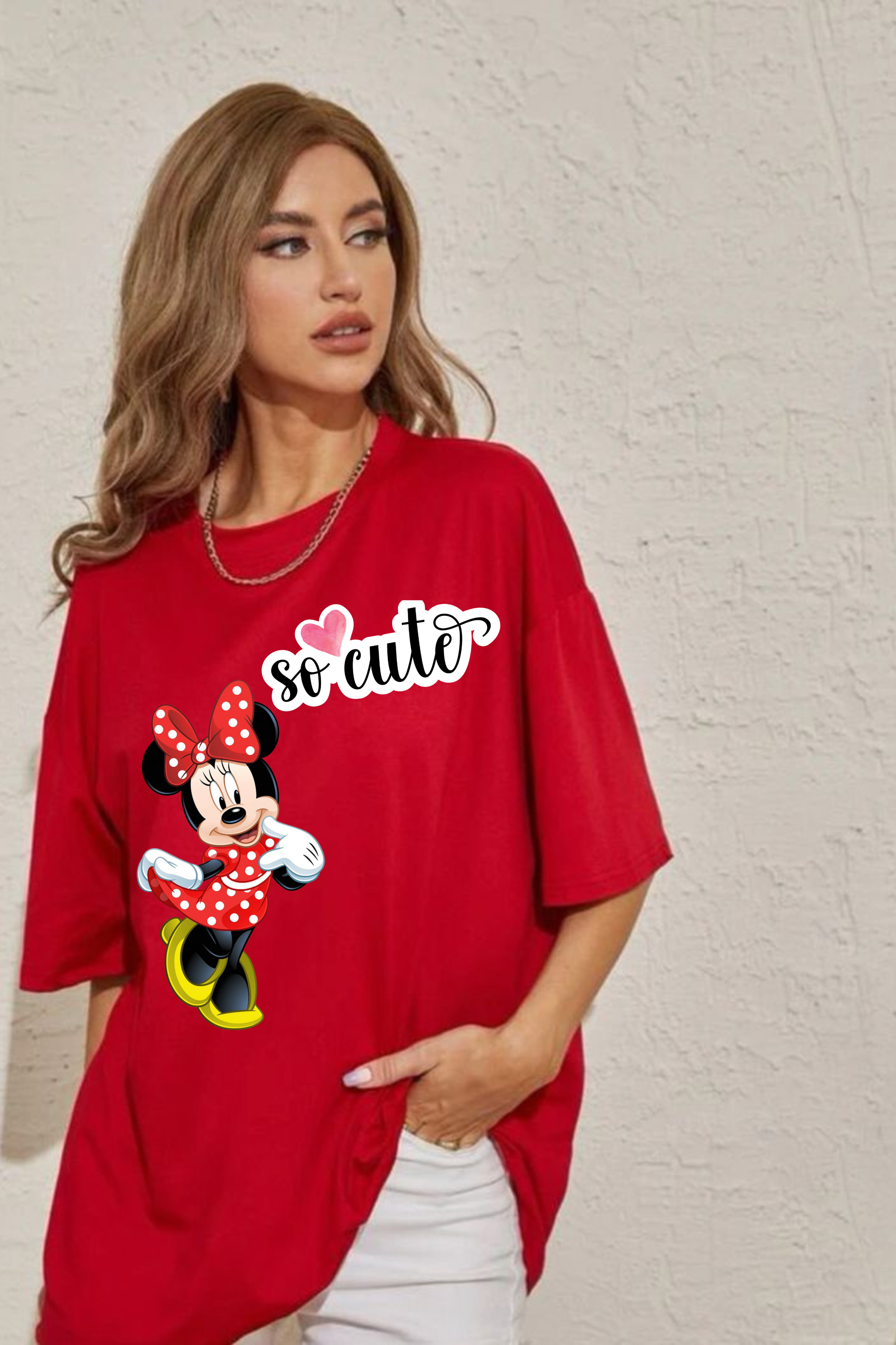 So Cute Mini Graphic Classic Oversized T-shirt for Women [240 GSM]
