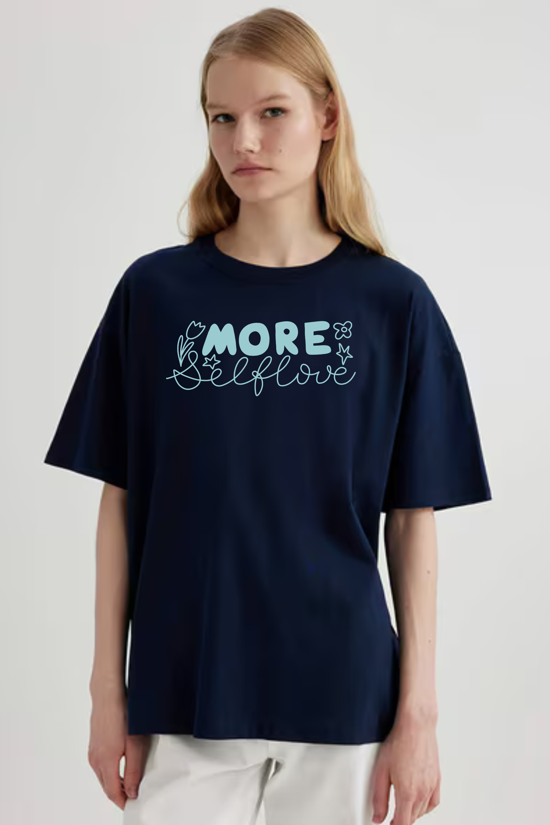 More Selflove Graphic Printed Classic Oversized T-shirt For Women [240GSM]