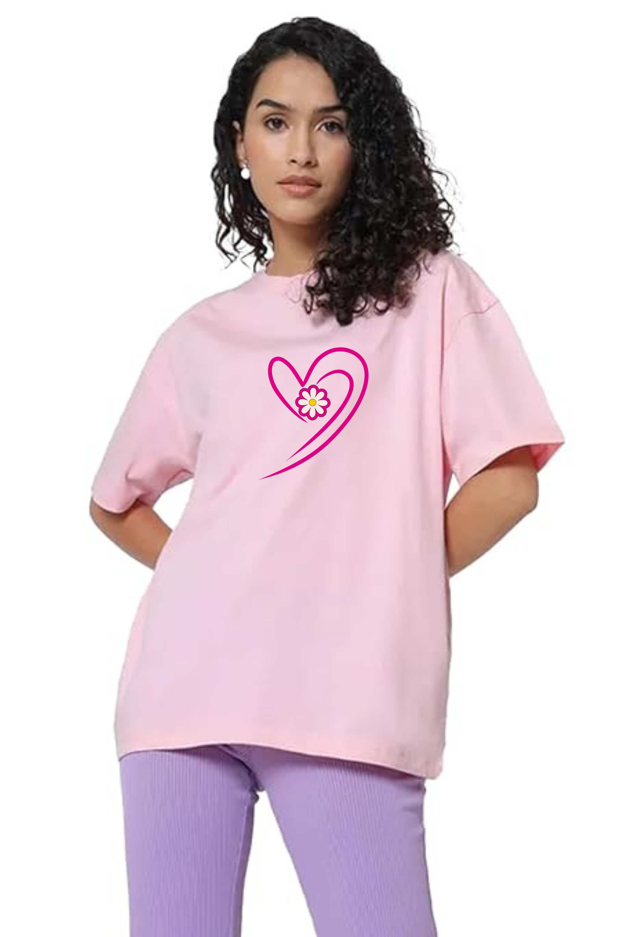 Love Never Fails  Classic Oversized Front and Back  Graphic Printed T-shirt for Women[240GSM]