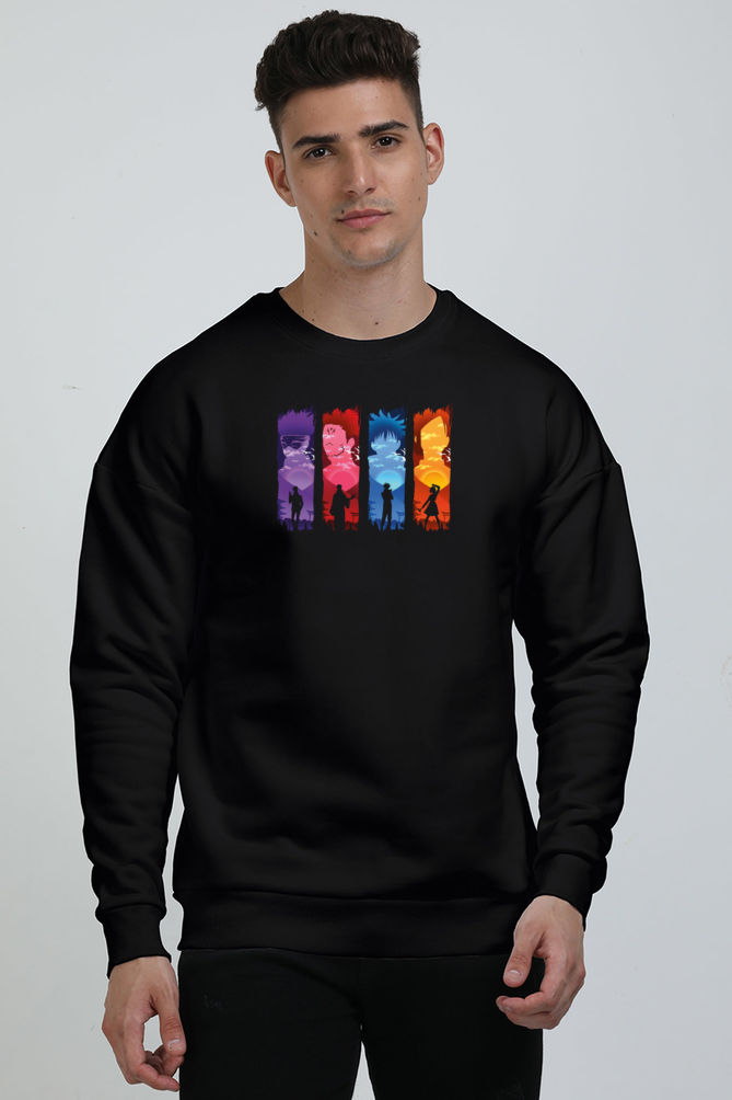 Anime Graphic Printed Oversized Sweatshirts For Men [ Heavyweight 400 GSM ]