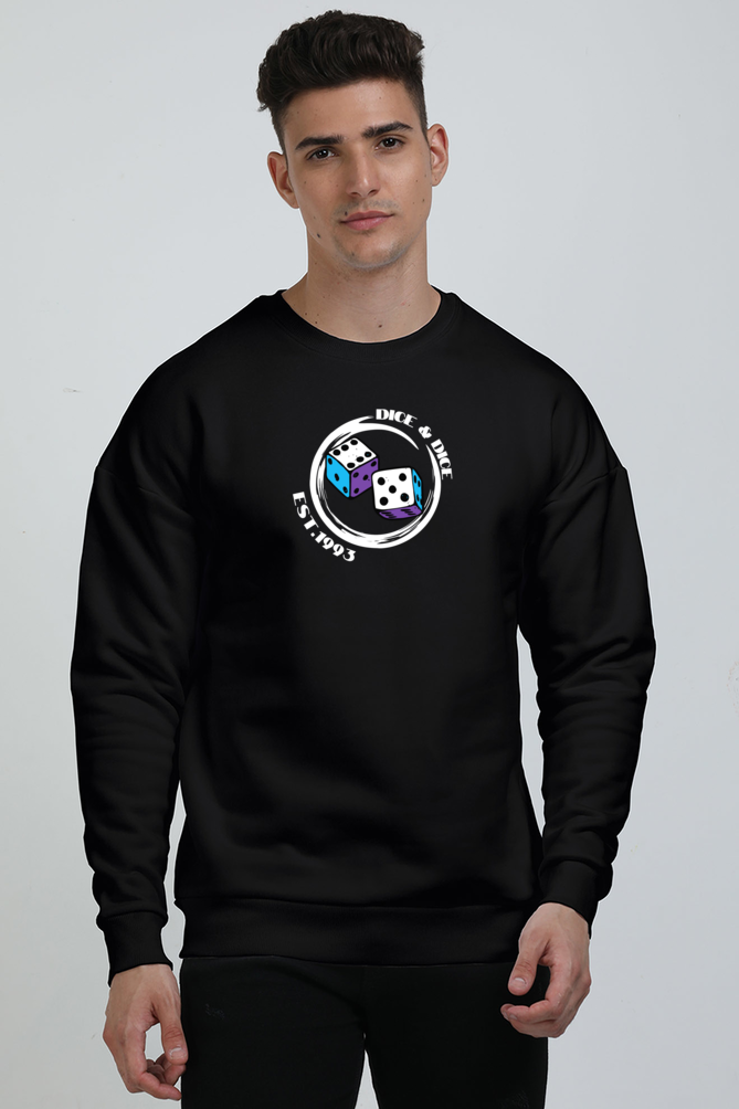 Dice Graphic Printed Oversized Sweatshirts For Men [ Heavyweight 400 GSM ]