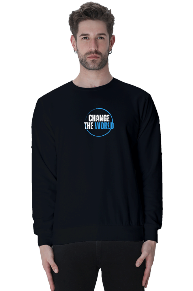 Change The World Graphic Printed Sweatshirt For Men [Light Weighted 300 GSM ]