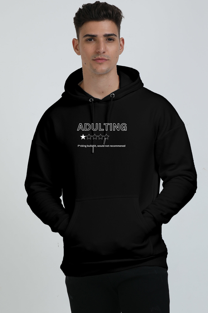 Adulting Oversized Graphic Printed Hoodie For Men [Heavyweight 400 GSM ]