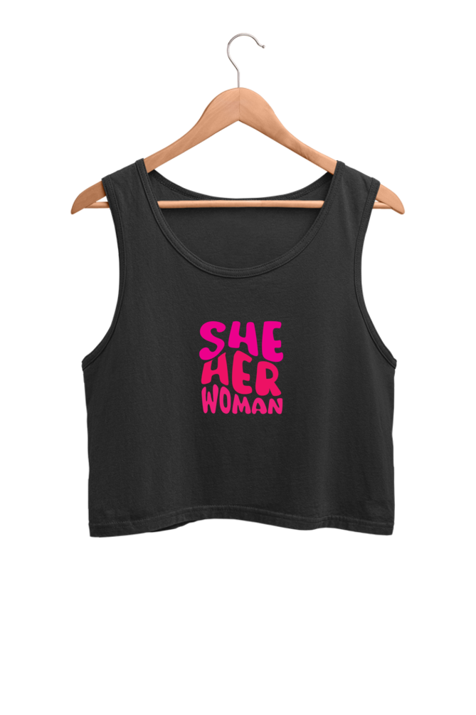She Her Woman Printed Crop Tank Top For Women