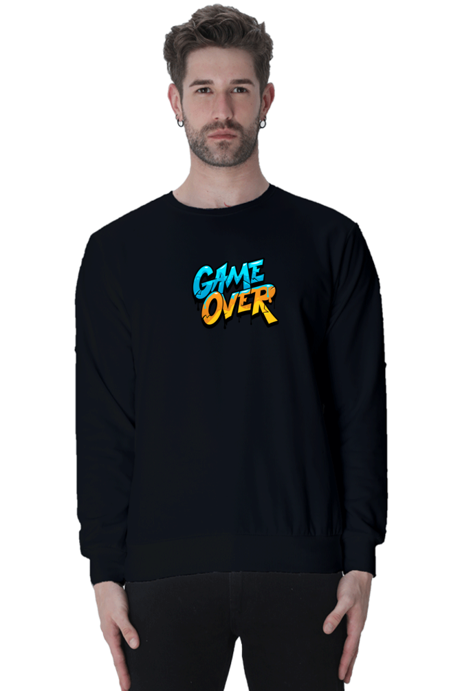 Game Over Graphic Printed Sweatshirt For Men [Light Weighted 300 GSM ]