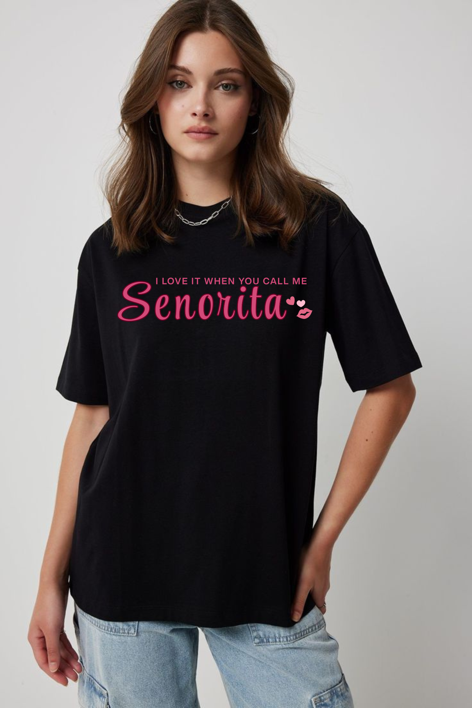 Senorita Graphic Printed Classic Oversized T-shirt For Women [240GSM]