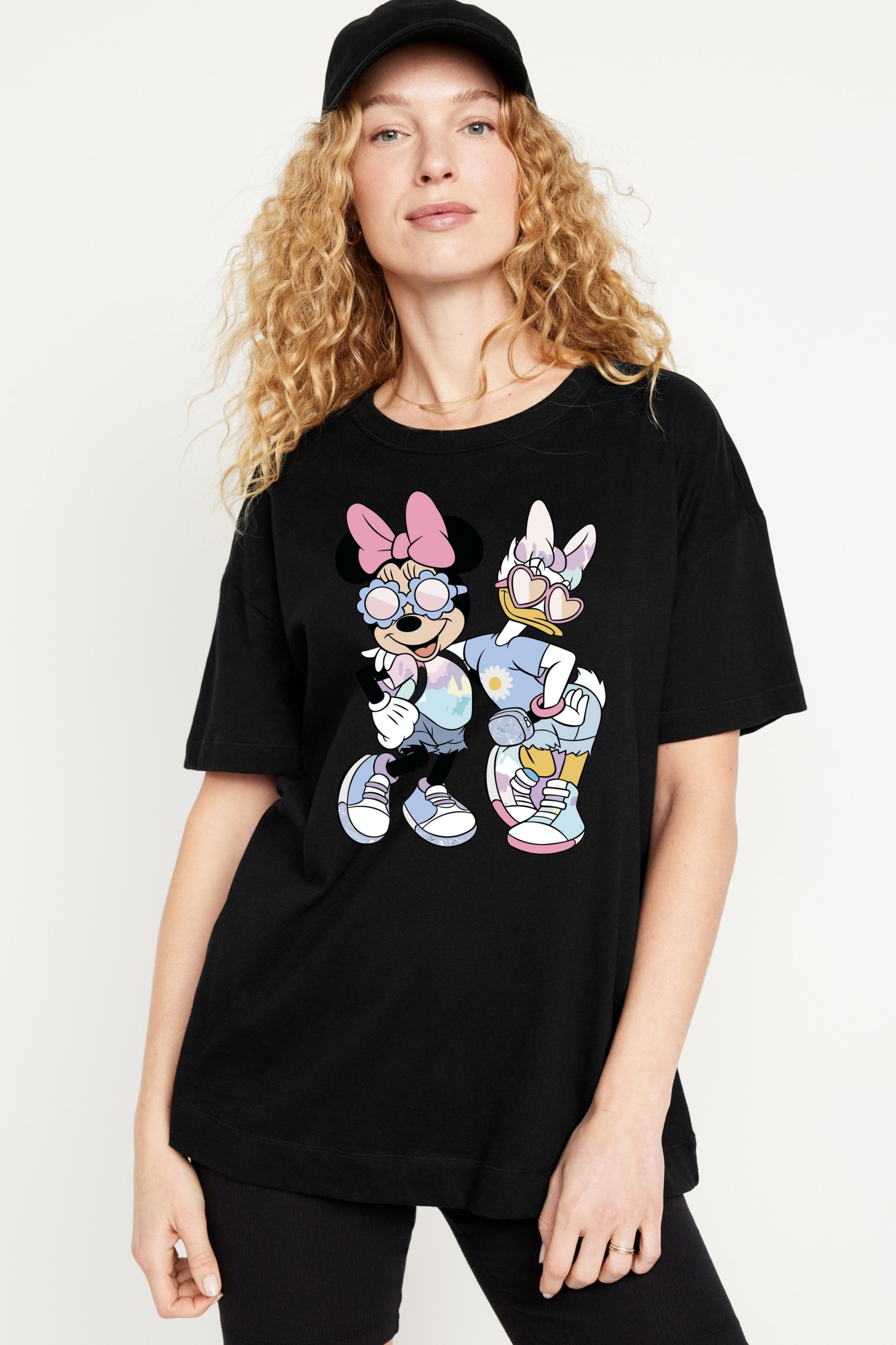 Minni & Daisy Graphic Printed Classic Oversized T-shirt For Women 240GSM]