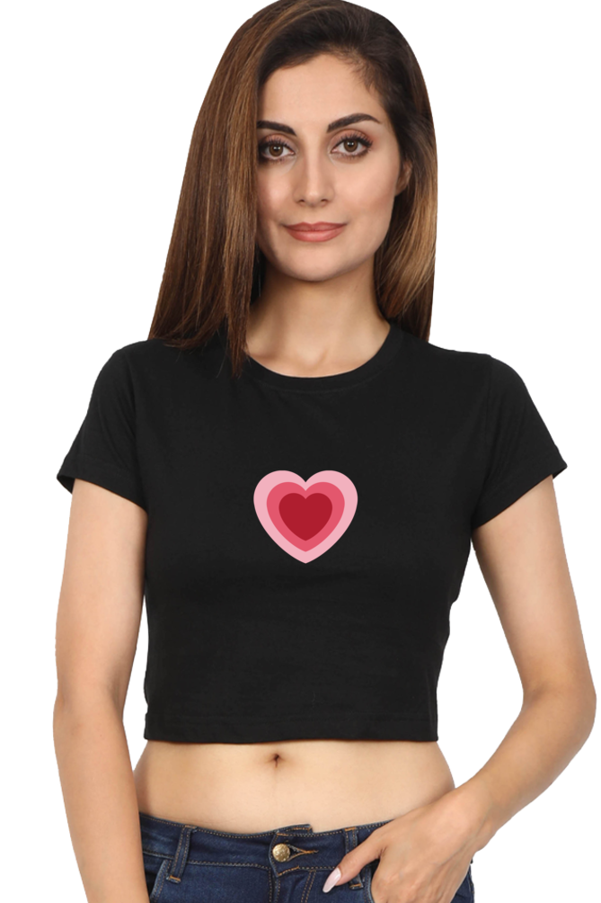 Heart Printed Crop Tops For Women