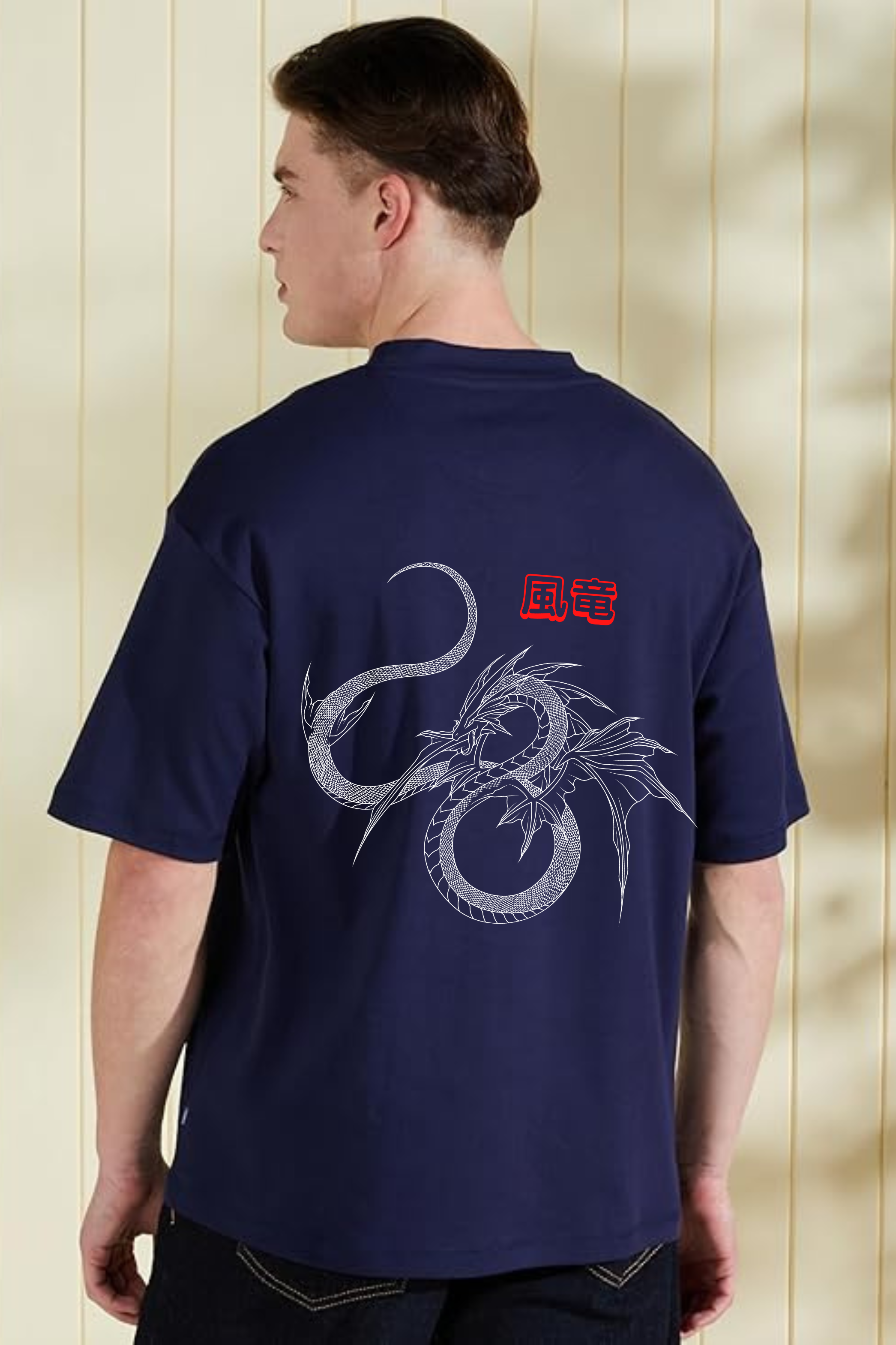 Dragon Graphic Printed Standard Oversized T-shirt for Men [180GSM]