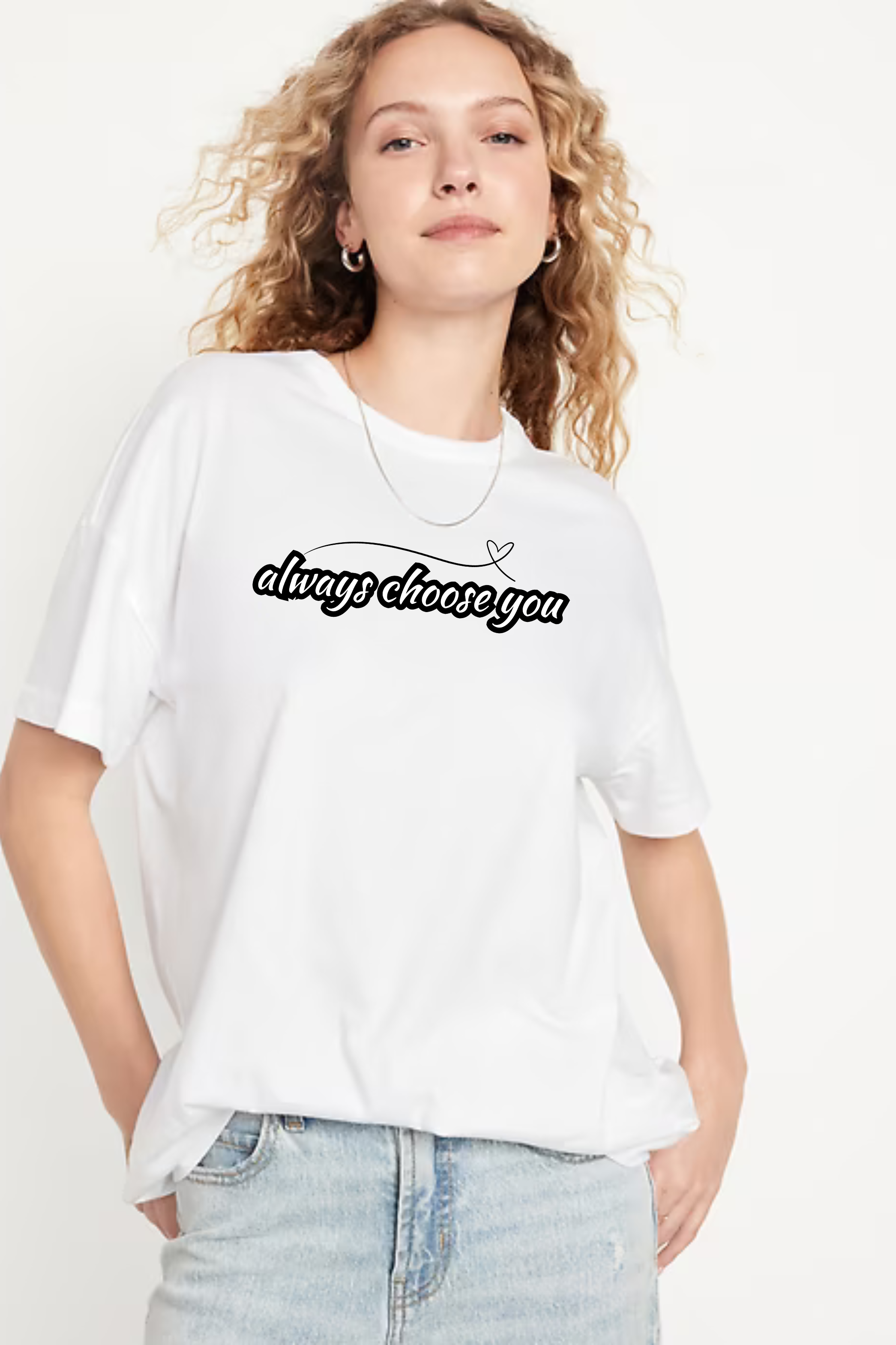Always Choose Yourself Graphic Printed Standard Oversized T-shirt for Women [180GSM]