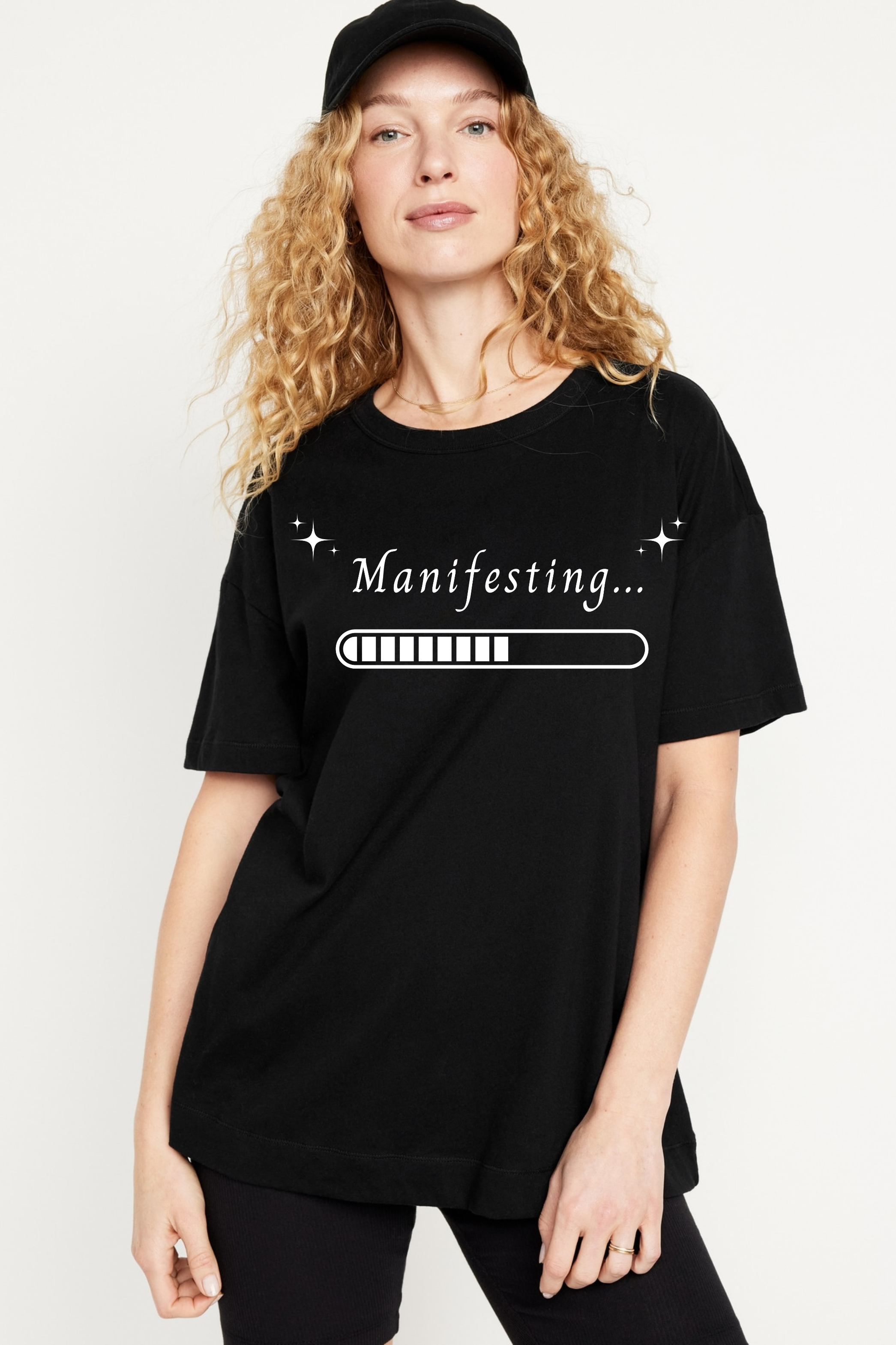 Manifesting Graphic Printed Classic Oversized T-shirt For Women [240GSM]