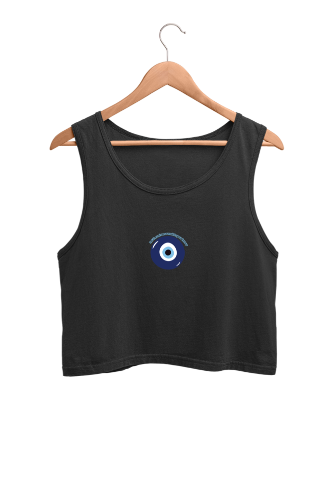 Evil Eye Printed Crop Tank Top For Women