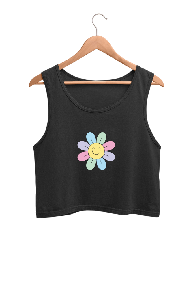 Happy Printed Crop Tank Top For Women