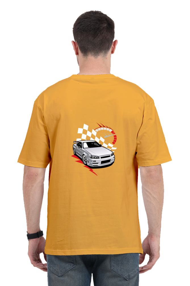 Speed Car Graphic Printed Classic Oversized T-shirt for Men [240gsm]